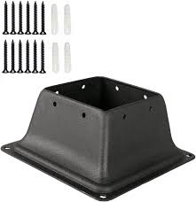 Pvc case and treated wood post (100% maintenance free ). Buy Spaceup Post Base 3 35 5 12 X2 6 Black Square Brackets 1 Pcs Internal Size 3 5 X 3 5 Inch Heavy Duty Steel Post Base Cover Wood Post Anchor Deck Base Plate Online In Italy B091d3b7bn