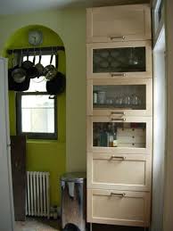 Pop Of Color And A Great Pot Rack Freestanding Kitchen Freestanding Kitchen Storage Ikea Kitchen Storage Cabinets