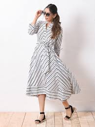 Black White Striped Cotton High Low Dress Checkered Dress Dresses Maxi Dress Cotton