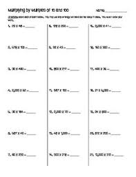 Multiplying By Multiples Of 10 And 100 Basic Arithmetic Multiplication Problems Arithmetic Math Classroom