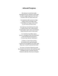 Jehovah Forgives Poem Pdf Spiritual Poems Jehovah Poems