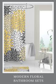 Bathroom Sets Shower Curtains With Gray And Yellow Bathroom Towels And Rugs In 2020 White Shower Curtain Yellow Bathrooms Bathroom Sets