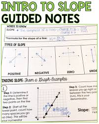 Print And Go With These Slope Notes And Practice Worksheets Your 8th Grade And Algebra Students Will Enjoy These Org Guided Notes Teaching Slope Finding Slope