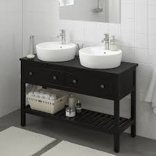 It is made 6 inches shorter than the standard kitchen countertop (normally 36 inches) in order to accommodate children. Hemnes Bathroom Vanity 2 Drawers Black Brown Stain 48 122 Cm Ikea