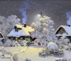 Decembre Sous La Neige 4 Fonds D Ecran Animes Gratuits Paysage De Neige Paysage Noel Peinture Par Numero