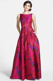 Adrianna Papell Floral Print Jacquard Ballgown Dress Clothing Ball Gown Dresses Fashion Evening Dresses