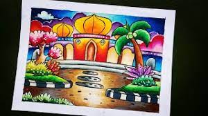 Shop oil pastels from sennelier, pentel and more online now, in boxes ranging in size and colours. Download Video Cara Mewarnai Gambar Masjid Menggunakan Oil Pastel Dan Crayon By Mozqi Art Gambar Kaligrafi