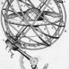 Large architectural metal garden armilliary sculpture. 1