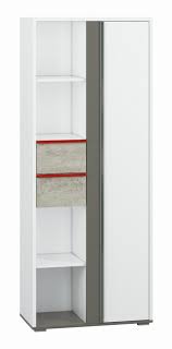Die funktionalen details, wie beispielsweise die schubkästen. Jugendzimmer Schrank Connell 05 Farbe Weiss Anthrazit Hellgrau Abmessungen 200 X 80 X 40 Cm H X B X T Mit 1 Tur 2 Schubladen Und 10 Fachern