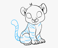 Band each of the rear legs with a short line, indicating the hooves. How To Draw Baby Tiger Baby Tiger Drawing Easy Hd Png Download Kindpng