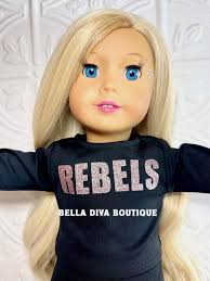 Personalized Cheerleading Outfit for 18" Doll: Black Top & Skirt