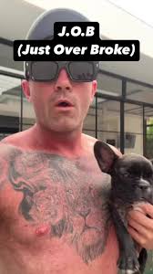 Man with Lion Tattoo and French Bulldog Photographed