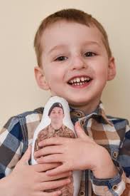 Lad, three, who cries himself to sleep when RAF dad is away given doll of  his hero to help nod off