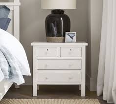 This nightstand is finished in a neutral gray, making it easy to pair with any existing decor or to find an excuse to completely redo your bedroom. Farmhouse 28 5 4 Drawer Nightstand Pottery Barn