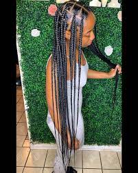 H B M E Llc On Instagram Large Jumbo Knotless Braids Thigh Length Follow H Hair Ponytail Styles Black Girl Braided Hairstyles Braided Hairstyles