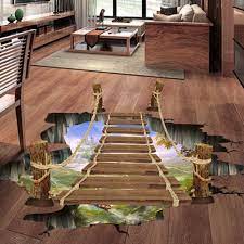 3d Floor Wall Sticker Removable Bridge Mural Decals Vinyl Art Living Room Decor Vinyl Decor Kid Room Decor Floor Design