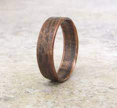 Copper Wedding Band Hammered Bark Wedding Ring By Silversmack Copper Wedding Band Hammered Wedding Rings Wedding Ring Bands