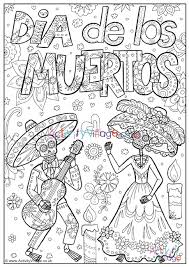 Free dia de muertos coloring pages for kids of all ages! Dia De Los Muertos Colouring Page