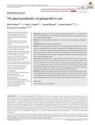It is also often prescribed to treat chronic pain in cats and dogs, including pain from arthritis. Pdf The Pharmacokinetics Of Gabapentin In Cats