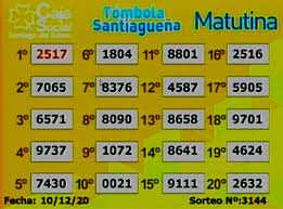 Las utilidades que arroja la comercialización de dichos juegos, son distribuidas de la siguiente manera: Tombola Santiaguena Los Resultados Del Jueves 10 De Diciembre Diario Panorama Movil