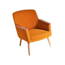 Lemuel armchair orren ellis upholstery color: Mid Century Armchair In Wood And Orange Fabric 1950s Design Market