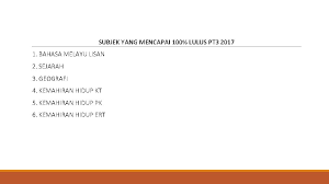 Sistem online untuk untuk pelajar yang telah menduduki peperiksaan pt3 tahun ini. Keputusan Pt3 2017