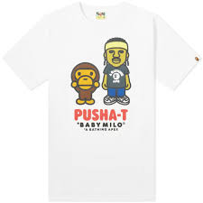 Baby milo gimmick tee kids. A Bathing Ape X Pusha T Baby Milo Tee White End