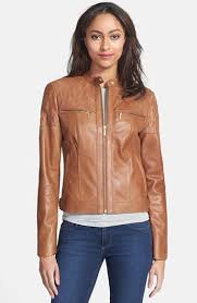 Cole Haan Quilt Detail Leather Moto Jacket Nordstrom Leather Moto Jacket Leather Coat Jacket Coats For Women