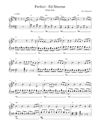 Perfect Ed Sheeran Sheet Music For Piano Solo Musescore Com