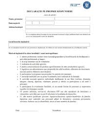 Update Document Noua DeclaraÈ›ie Pe Proprie RÄƒspundere Pentru Starea De AlertÄƒ Tion