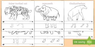 On day 1 (40 minute class period), students watch the video (15 minutes), complete their worksheets, and discuss what they watched. Stone Age Animals Colouring Pages Twinkl Resources