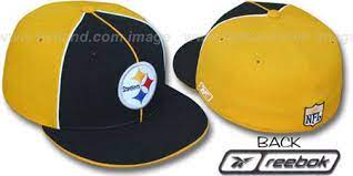 Steelers Tri Piping Pinwheel Black Gold Fitted Hat By Reebok Fitted Hats Hats Steelers