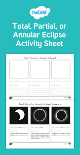 A Useful Activity Sheet To Check Students Knowledge Of The Three Types Of Solar Eclipses Solar Eclipse Activity Science Teaching Resources Solar Eclipse Facts