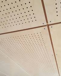 Perforated Birch Plywood Panels Basement Ceiling Basement Ceiling Ideas Cheap Cheap Basement Remodel