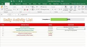 Daily Activity Tracker In Excel Daily Activity Tracker Daily Activities Activity Tracker