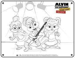 A cute coloring page with the chipettes brittany, jeanette and eleanor. Chipmunks And Chipettes Coloring Pages Alvin And Chipmunks Coloring And Drawing