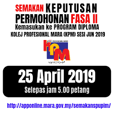 Kolej profesional mara merealisasikan impian kerjaya anda. Semakan Keputusan Permohonan Fasa 2 Hi Edu Mara Kolej Profesional Mara Facebook