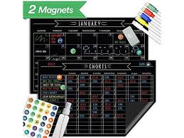Magnetic Behavior Chalkboard Rewards Chore Chart Amp Reusable Dry Erase Calendar Set Ndash Eliminate Stress Keep Important Meetings Top Of Mind