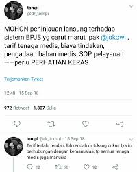 Ini berlaku untuk layanan primer seperti klinik pratama, puskesmas, dan dokter. Jadi Penjilat Jokowi Tompi Mencla Mencle Terkait Gaji Dokter