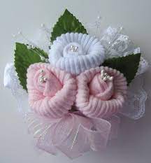 Baby Sock Wrist Corsage Baby Shower Corsage Baby Shower Princess Baby Sock Corsage