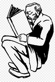 Book clipart black and white jpg. Jpg Book Reading Clipart Man Reading Book Coloring Book Png Download 1614497 Pikpng