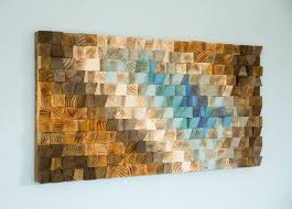 Modern Wood Wall Art Reclaimed Indigo Wood Art Ready To Ship Geometric Wood Art Mosaico Legno Parete