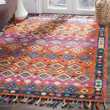 Sharo Hand Tufted Wool Orange Area Rug Area Rugs Orange Area Rug Area Rug Decor