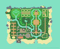 Daybreak S Map Based Off Kingdom Hearts Cherry Trees Will Be Furniture And Yellow Squares Fenced Ar Animal Crossing Animal Crossing Guide New Animal Crossing
