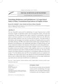 Social sciences and humanities focuses on the study of interaction and social relationships, and includes business, accounting, decision sciences and psychology. Translating Definiteness And Indefiniteness A Corpus Pages 1 14 Flip Pdf Download Fliphtml5