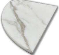 CALACATTA GOLD: Engineered Marble Corner Shelve Tile Accessory (9"x3/4" |  honed | rounded)