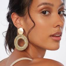 Trisha gold and silver lightweight statement hand crocheted hoops
