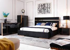 Most popular modern platform bedroom sets cheap one and only dandjhome.com. Modern Black And Rosegold Bedroom Set Decodesign Furniture Furniture Store Miami Fl Wholesale Prices