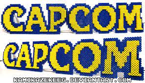 3d Capcom Logo Perler Beads By Kamikazekeeg Perler Mega Man Perler Beads