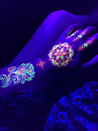 Uv Glow In The Dark Party Tattoos Lotus Flower Mandala Etsy Glow Tattoo Black Light Tattoo Dark Tattoo